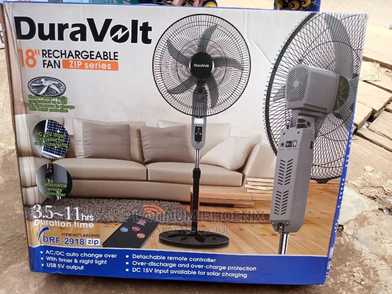 18inch Duravolt Rechargeable Fan