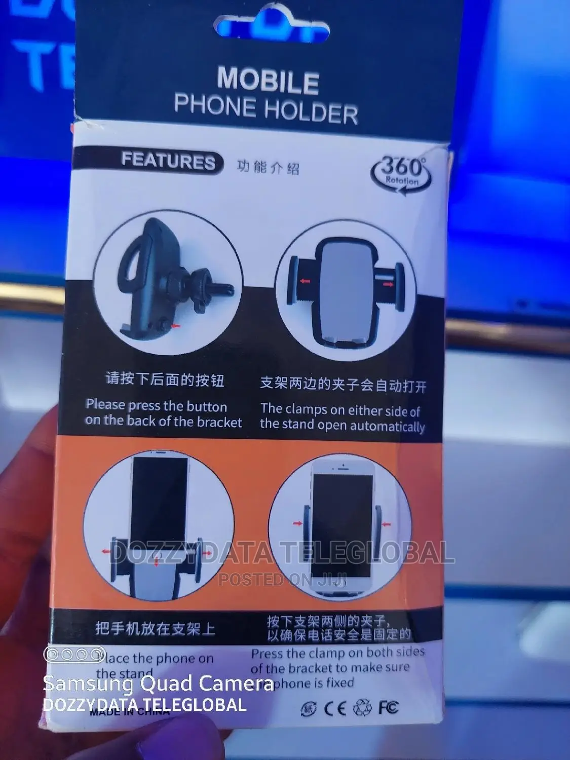 Adjustable Phone Stand With Clip Holder