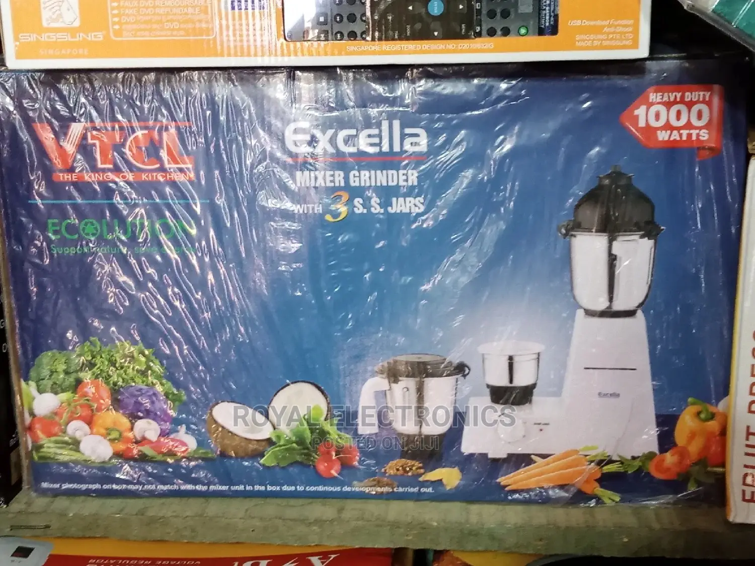 Heavy Duty Vtcl Solitaire Excella Mixer Grinder-1000w