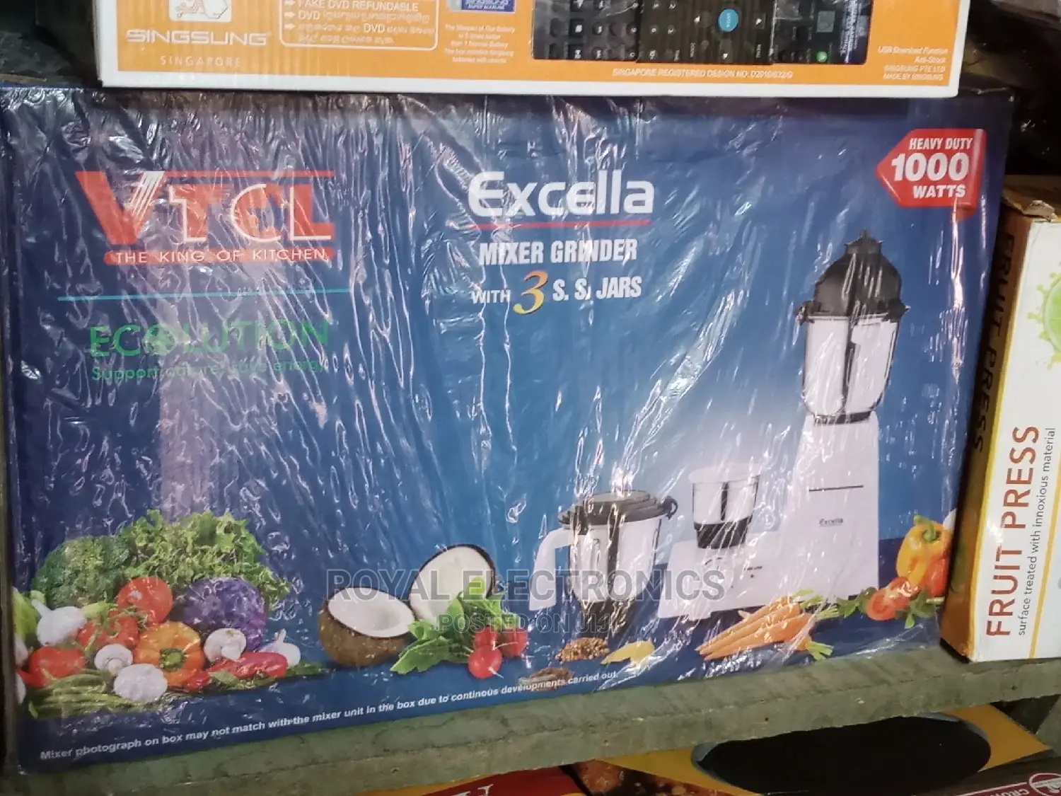 Heavy Duty Vtcl Solitaire Excella Mixer Grinder-1000w