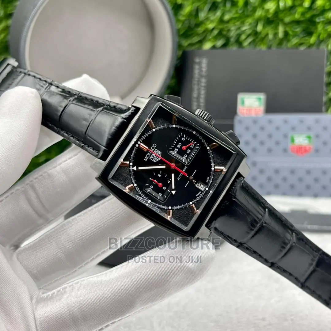 High Quality TAG HEUER Black Leather Watch Available Instore