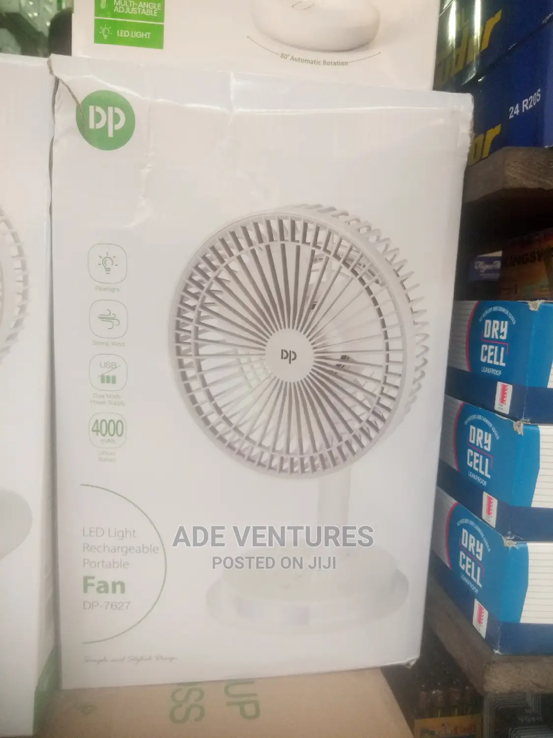 Dp Rechargeable Multifunction Fan With Mirror LED Light