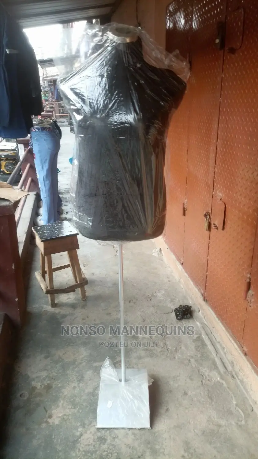 Male Black Body Dressform With Metal Base
