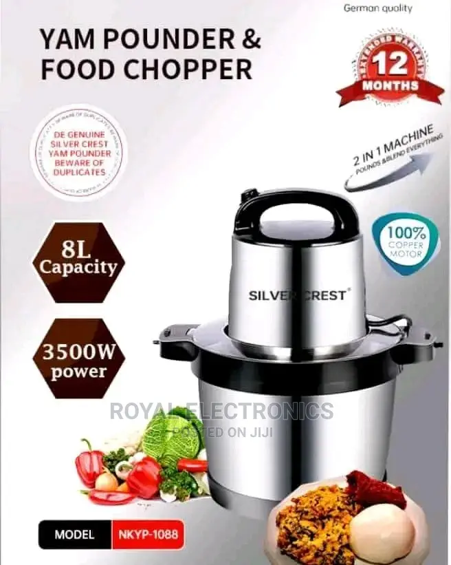 Standard New Silvercrest(8l-350w)Yam Pounder/Food Processor