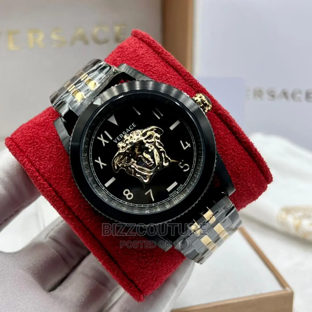 High Quality VERSACE Black Steel Watch Available in Store