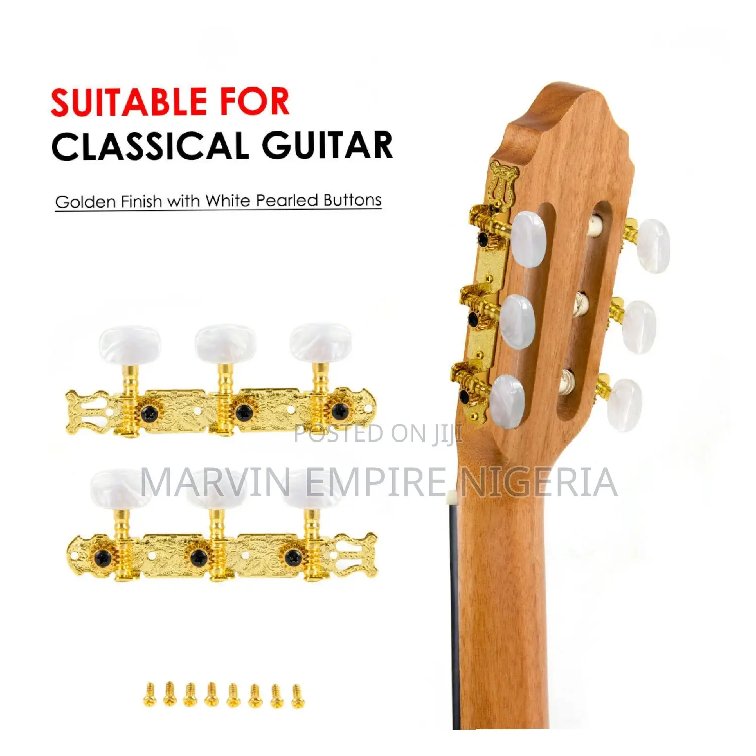 Gold Machine Head Stock Key Tuners for Classical Guitar