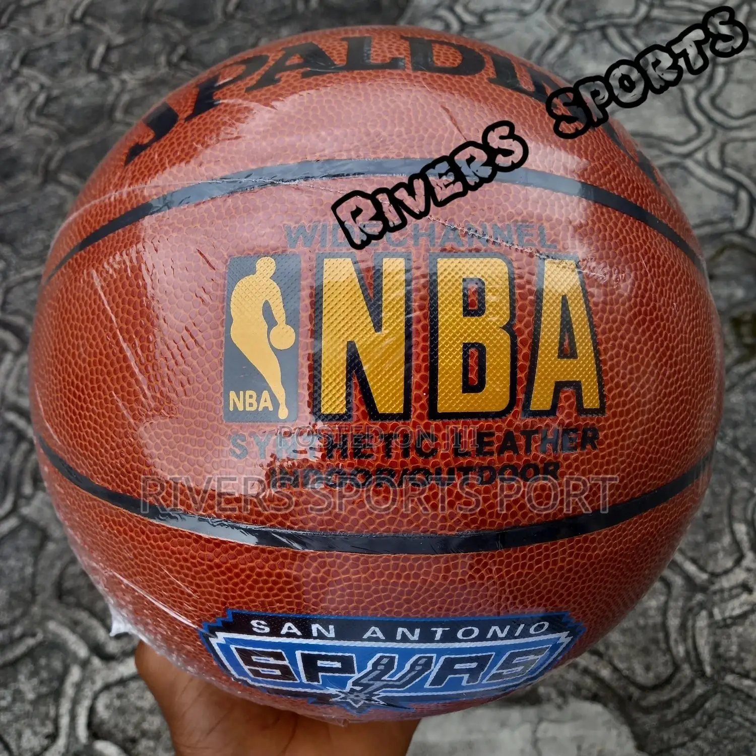 Spalding Wide Channel San Antonio Spurs Leather Basketball