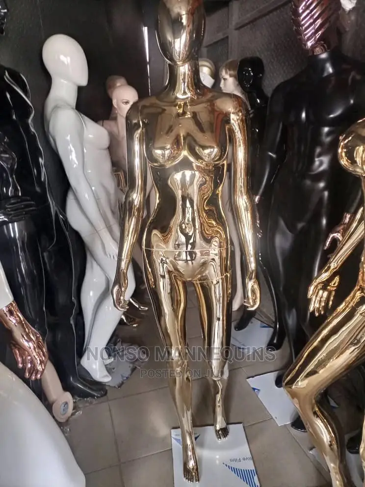 Size 8 Body Gold Chrome Female Faceless Mannequin