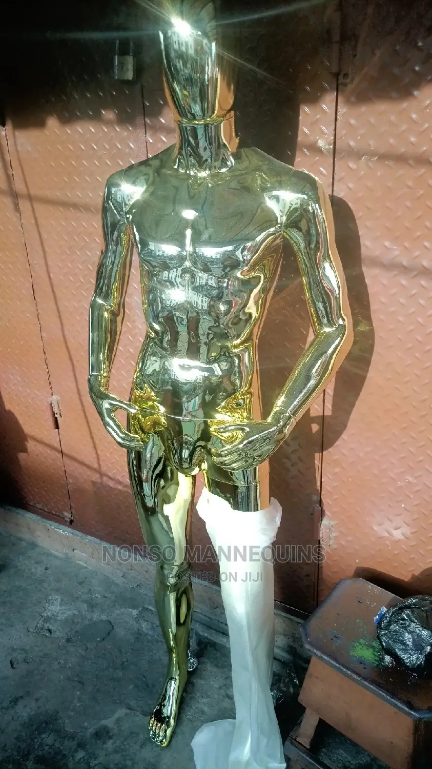 Full Gold Chrome Male Mannequin