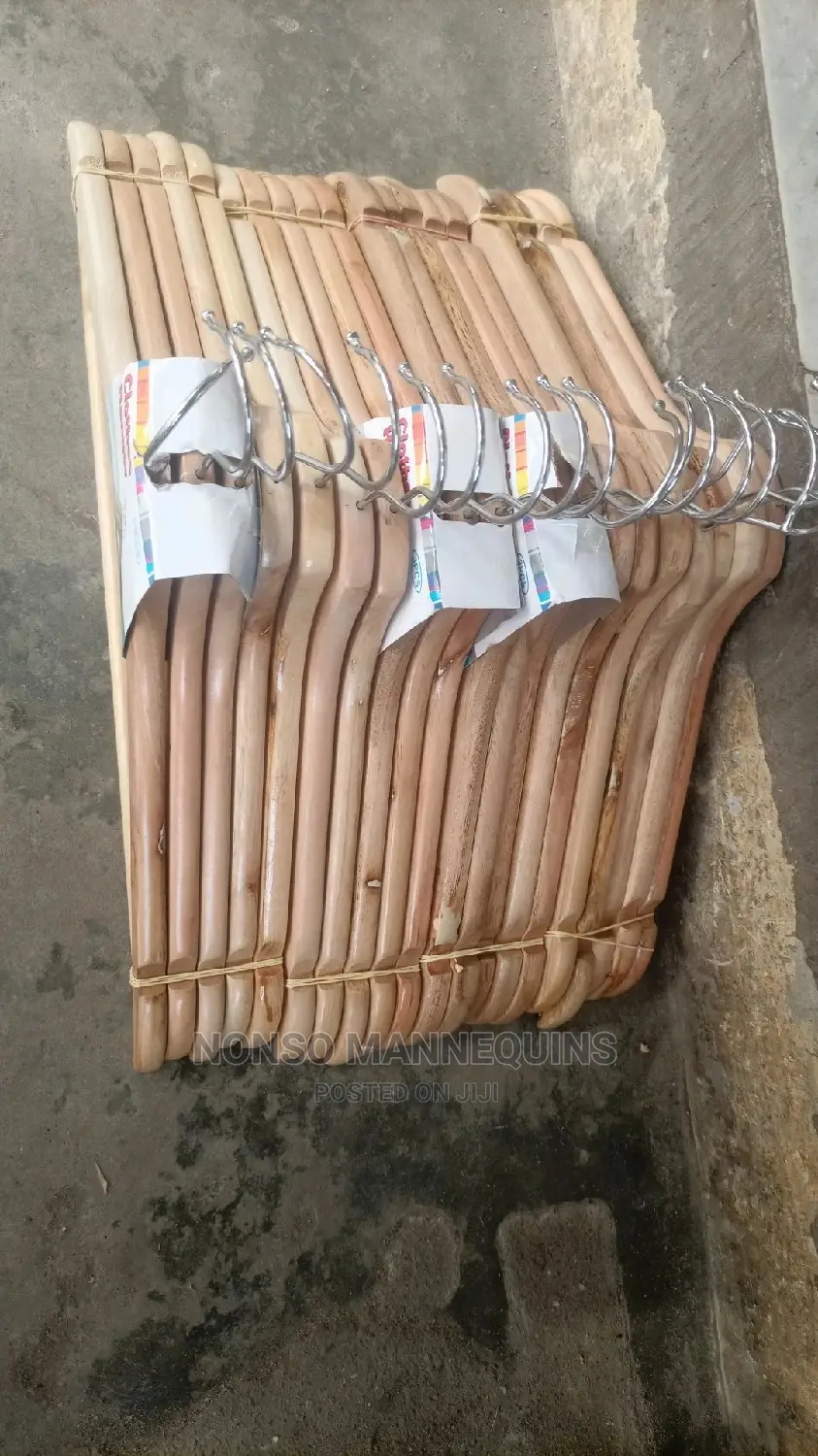 Clean Imported Wooden Clothes Hangers