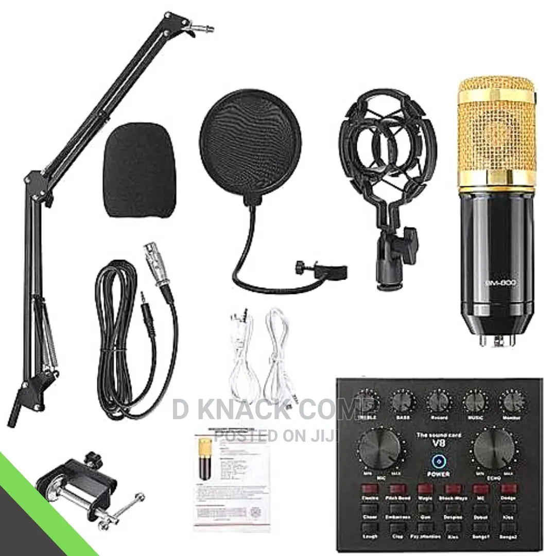 V8 Sound Card With Microphone BM800 Kit Condenser Support