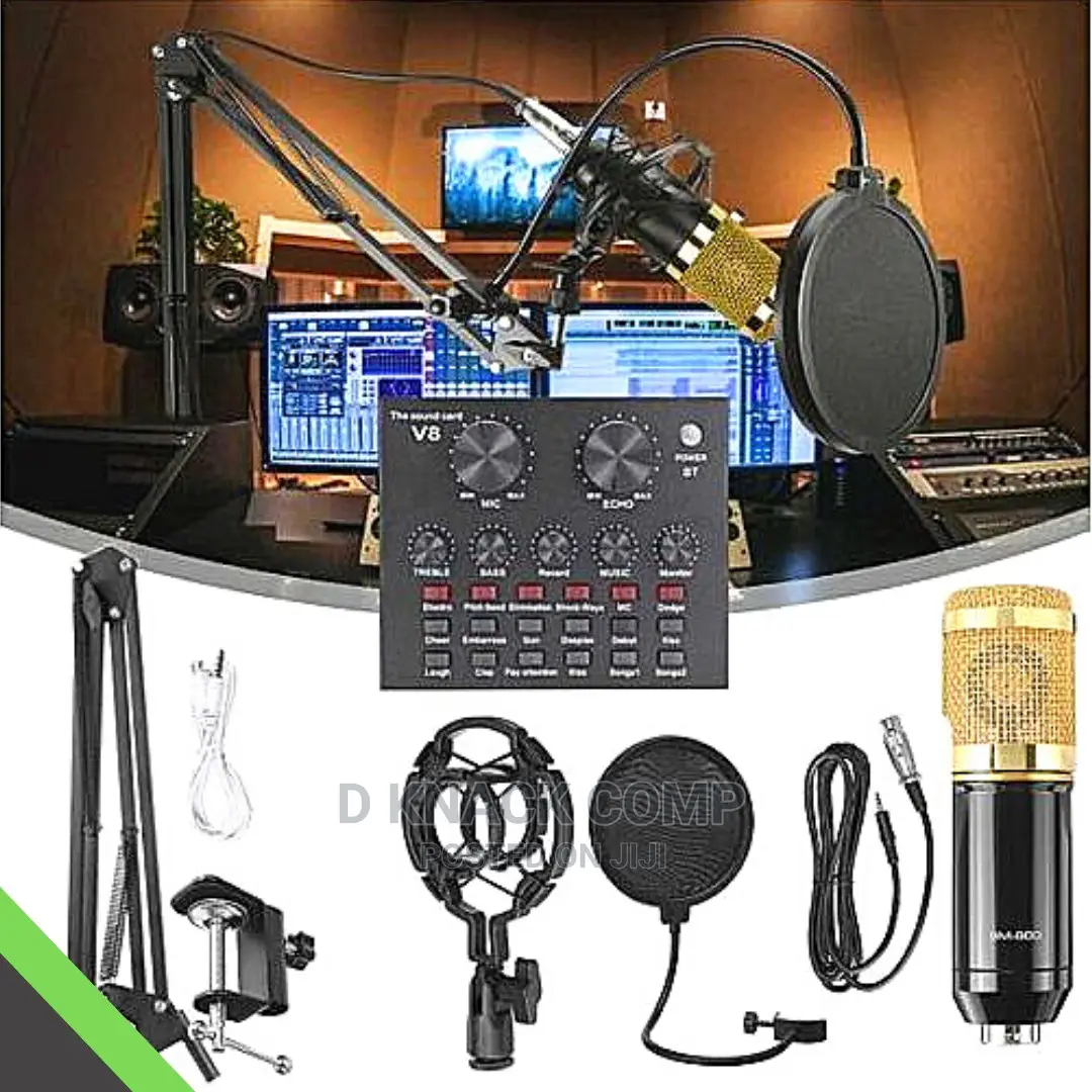 V8 Sound Card With Microphone BM800 Kit Condenser Support