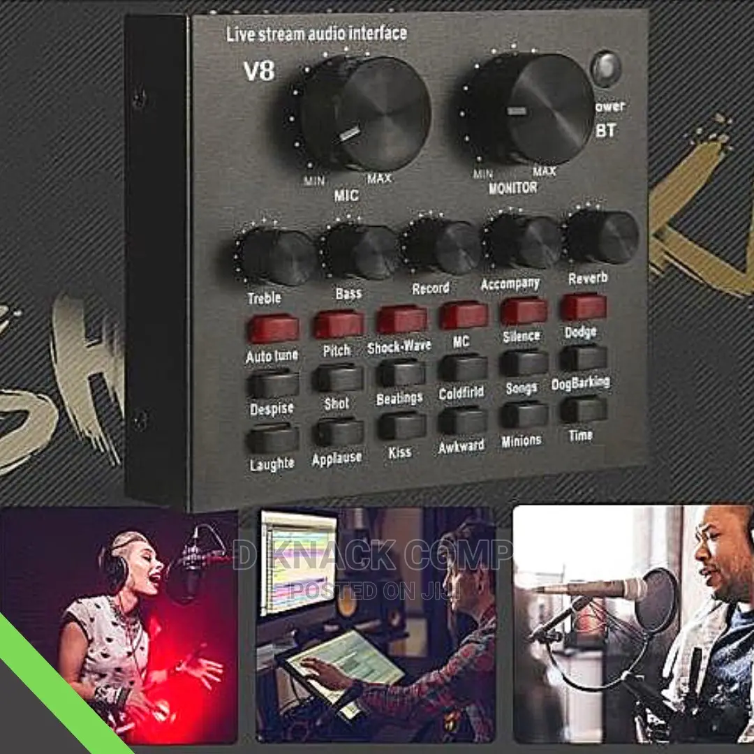 V8 Sound Card With Microphone BM800 Kit Condenser Support