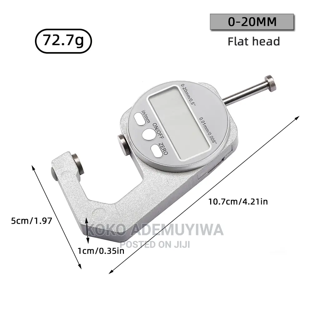 Digital (LCD) Thickness Gauge Micrometer (0.01 - 20.00mm