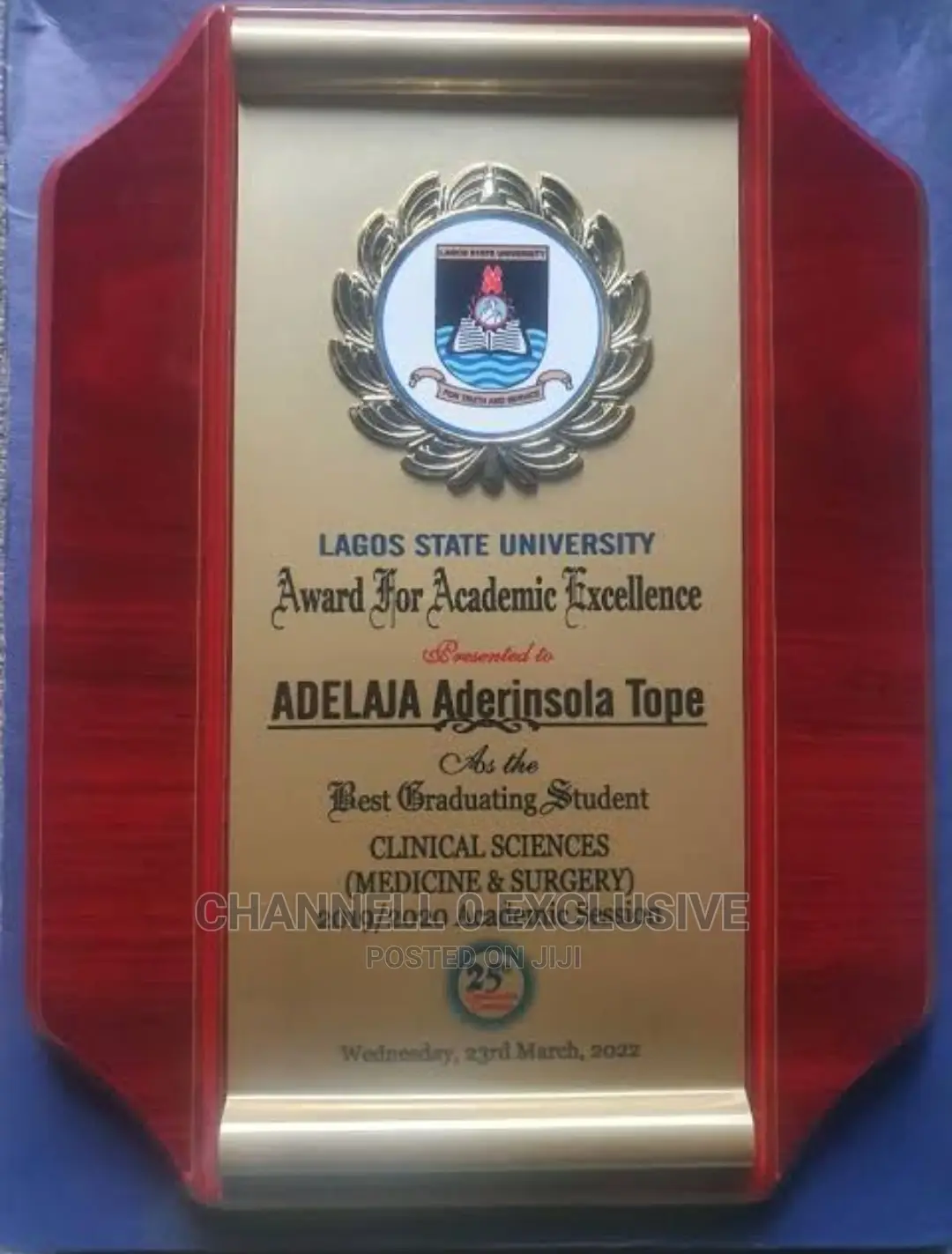 Original Metal Award Plaque