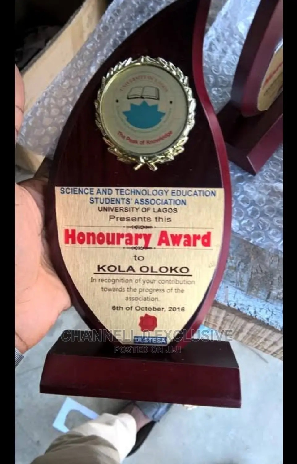 Original Metal Award Plaque