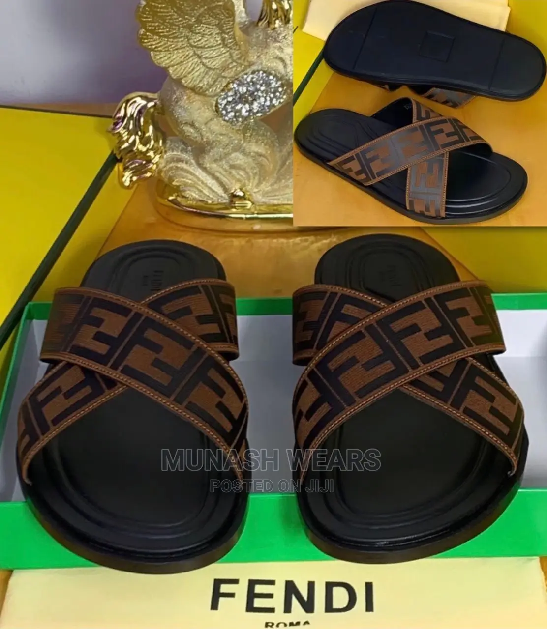 Fendi Leather Slipers