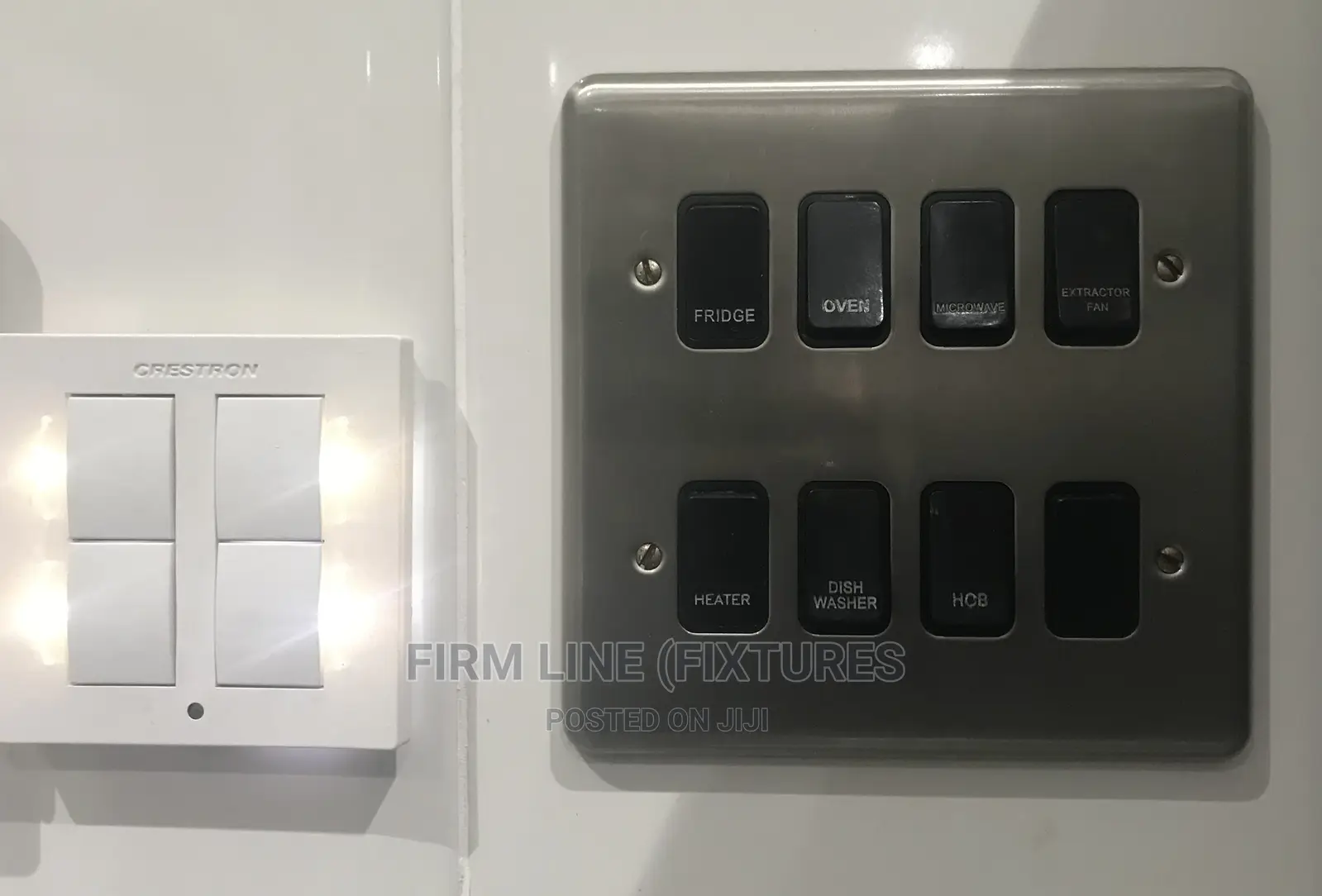 8 Gang Grid Switch (Chrome Plate/Black Switches)