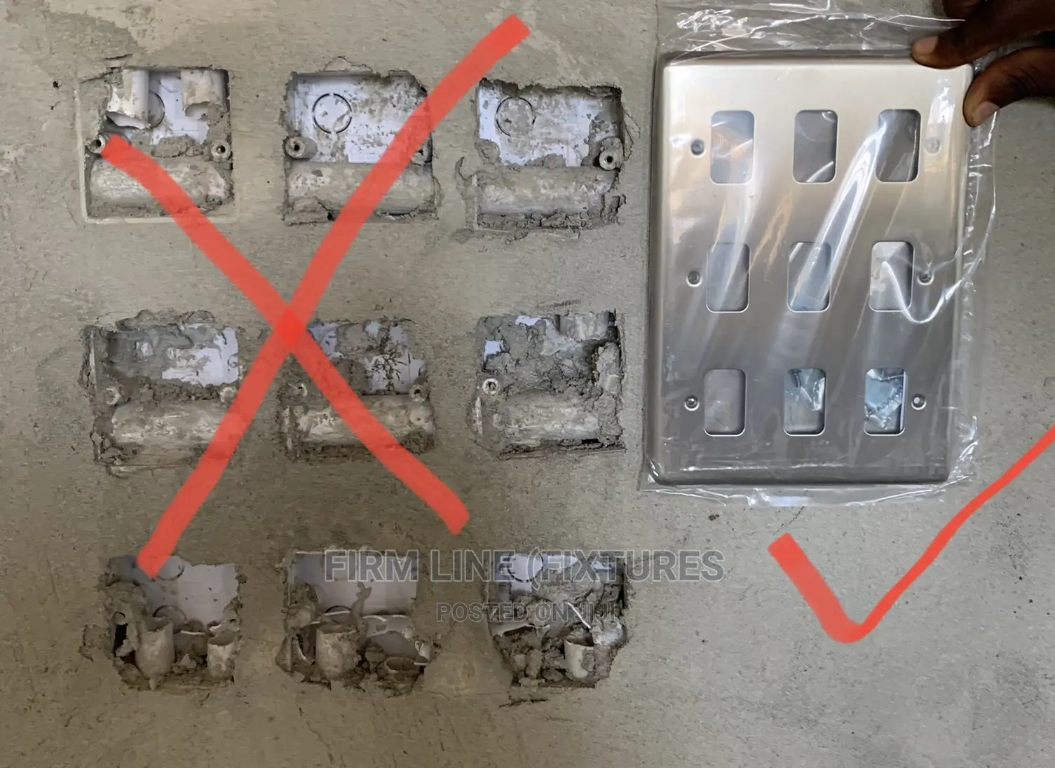 9 Gang Grid Switch (Satin Chrome Faceplate/Black Switches)
