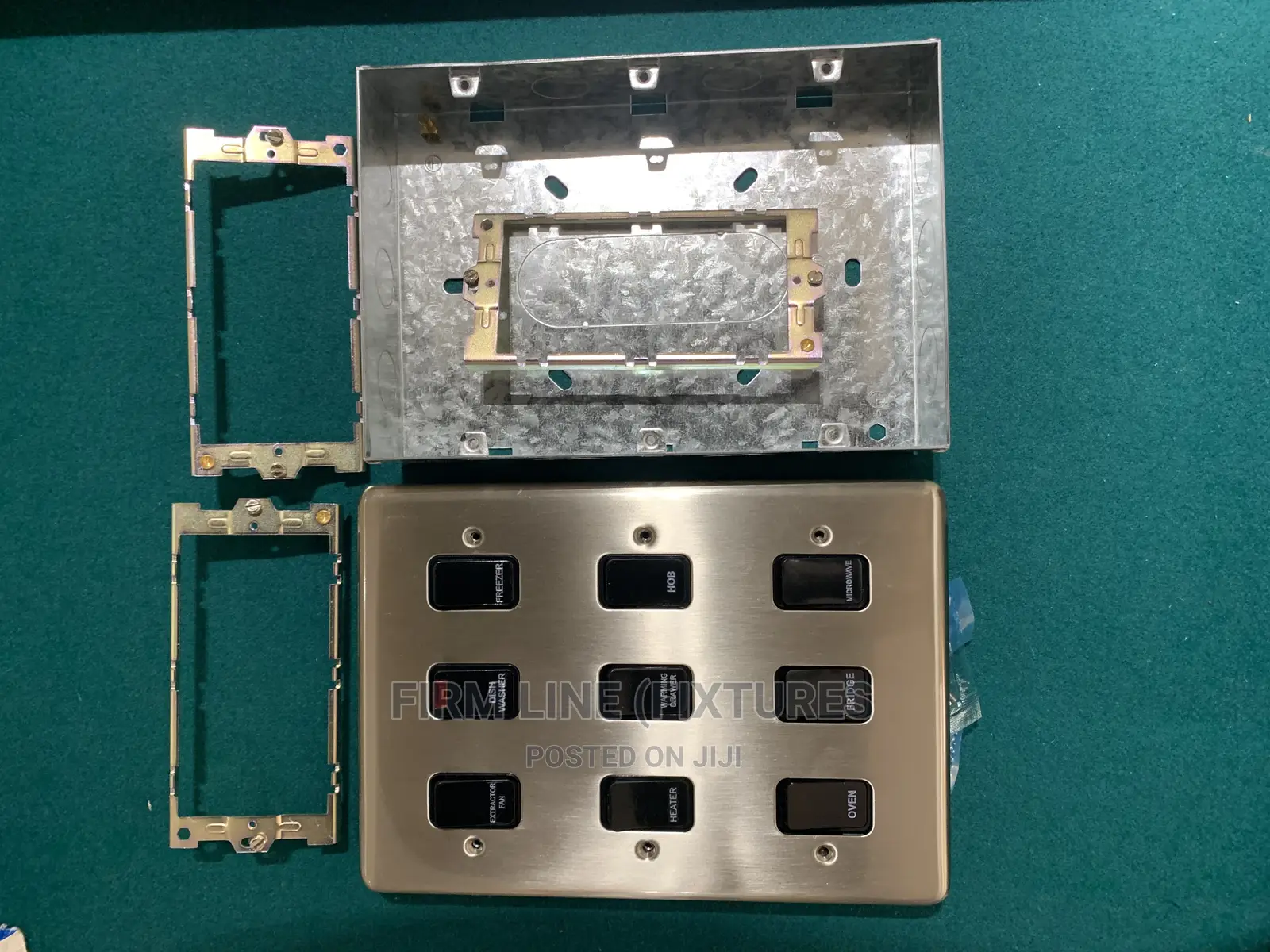 9 Gang Grid Switch (Satin Chrome Faceplate/Black Switches)