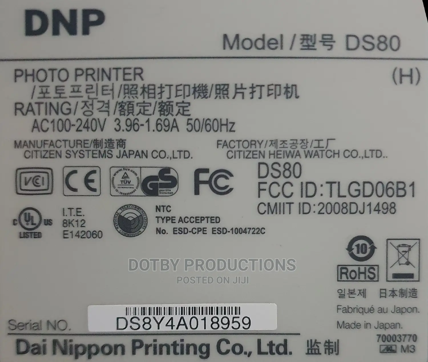 DNP DS80 Digital Event Photo Printer