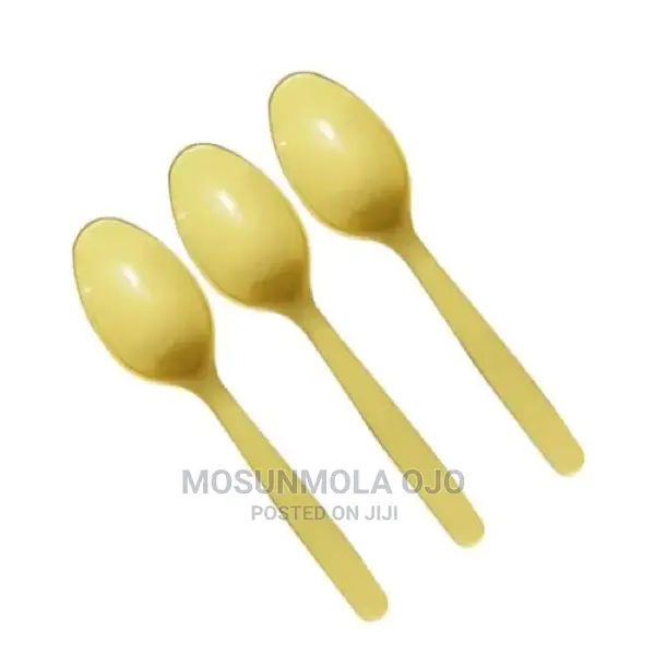 A Bag of Colored Plastic Disposable Spoons