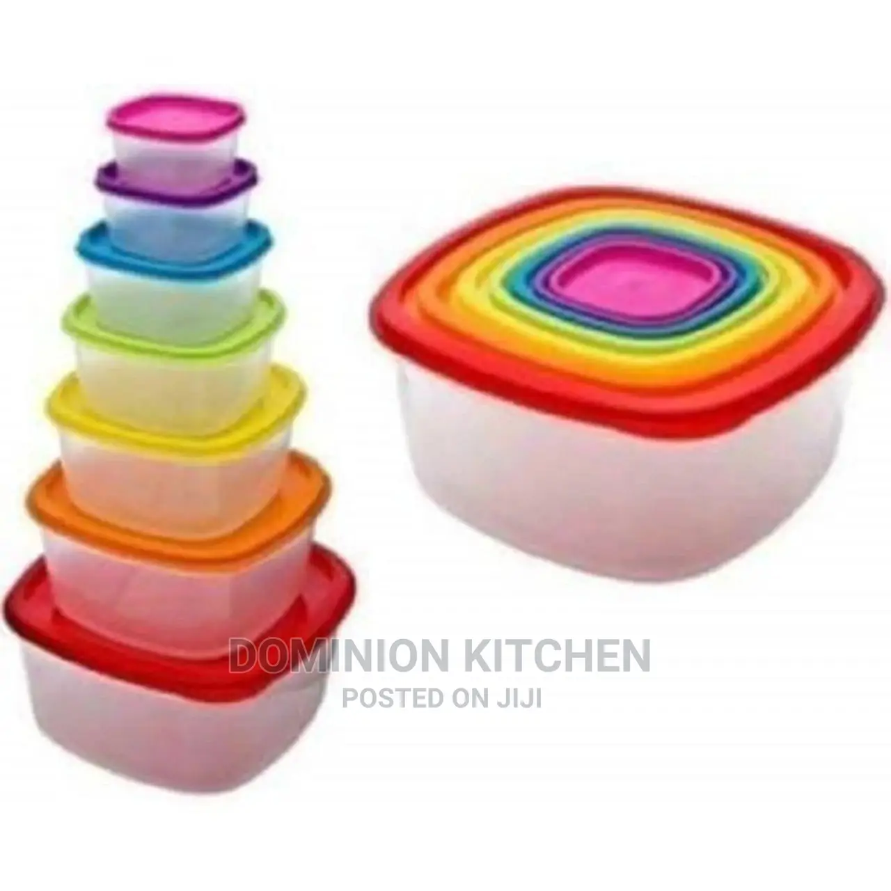 7pcs Set of Fridge Food Storage Plastic Container