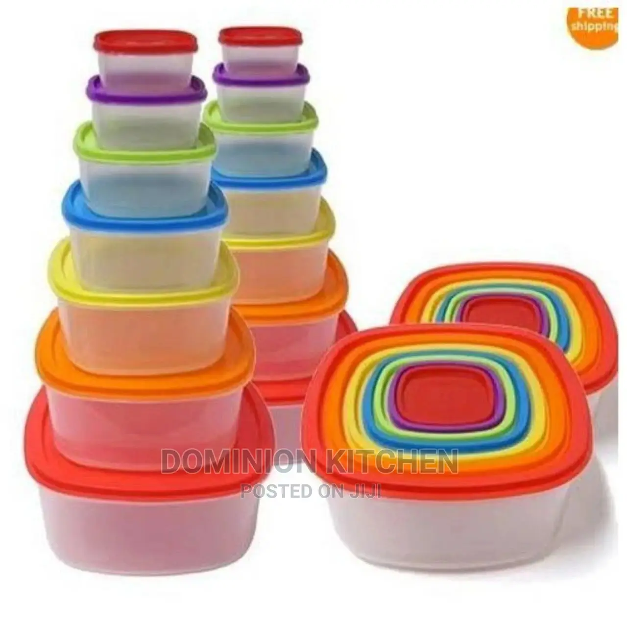 7pcs Set of Fridge Food Storage Plastic Container