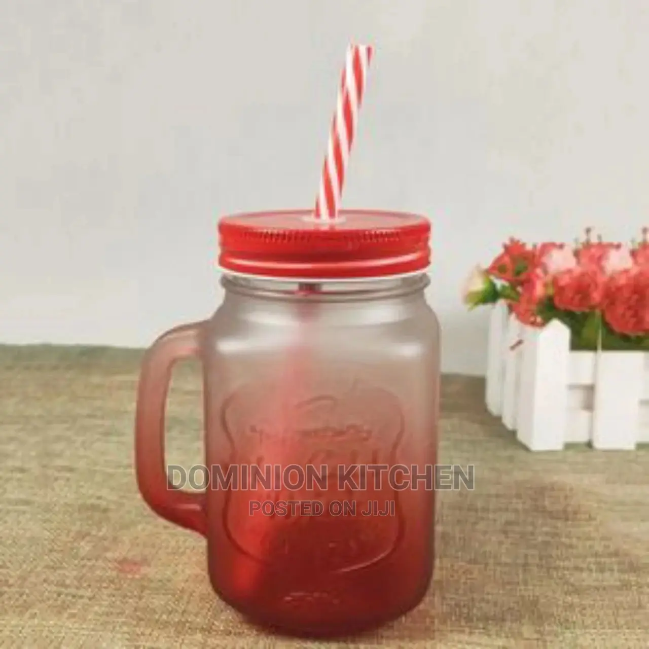 Smoothie Glass Bottle/Cup With Straw