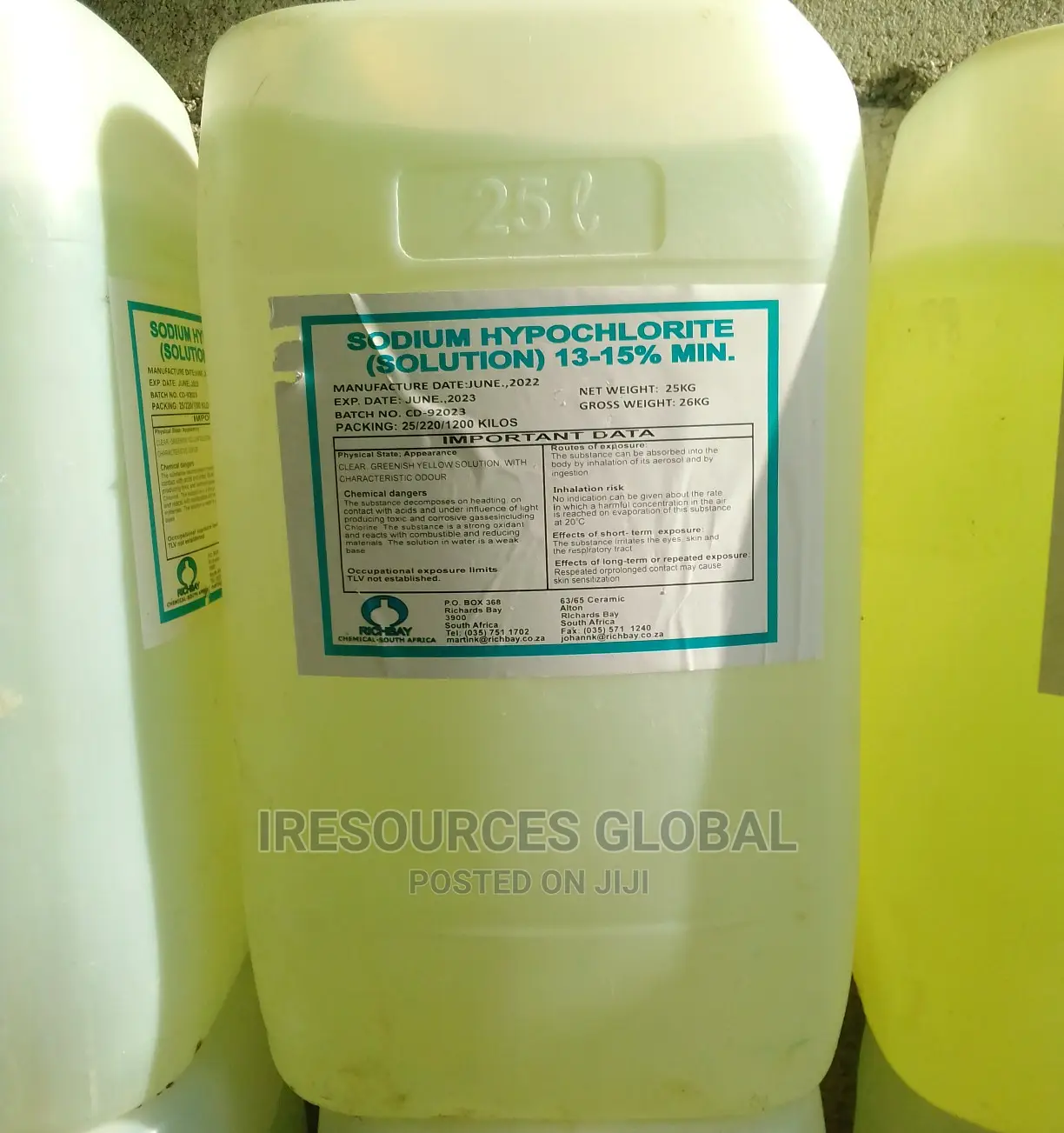 Sodium Hypochlorite (Naocl) Liquid 12-15%