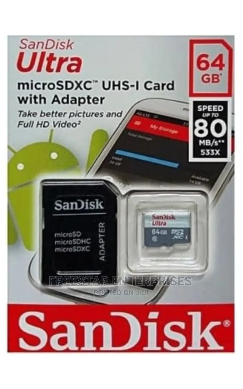 64GB Memory Card. Sandisk Micro SD Card.