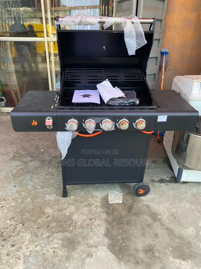 Free Standing 4 Burner Gas Barbecue With Side Cooker