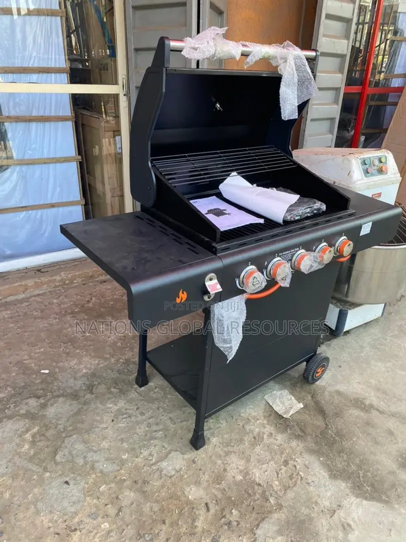 Free Standing 4 Burner Gas Barbecue With Side Cooker