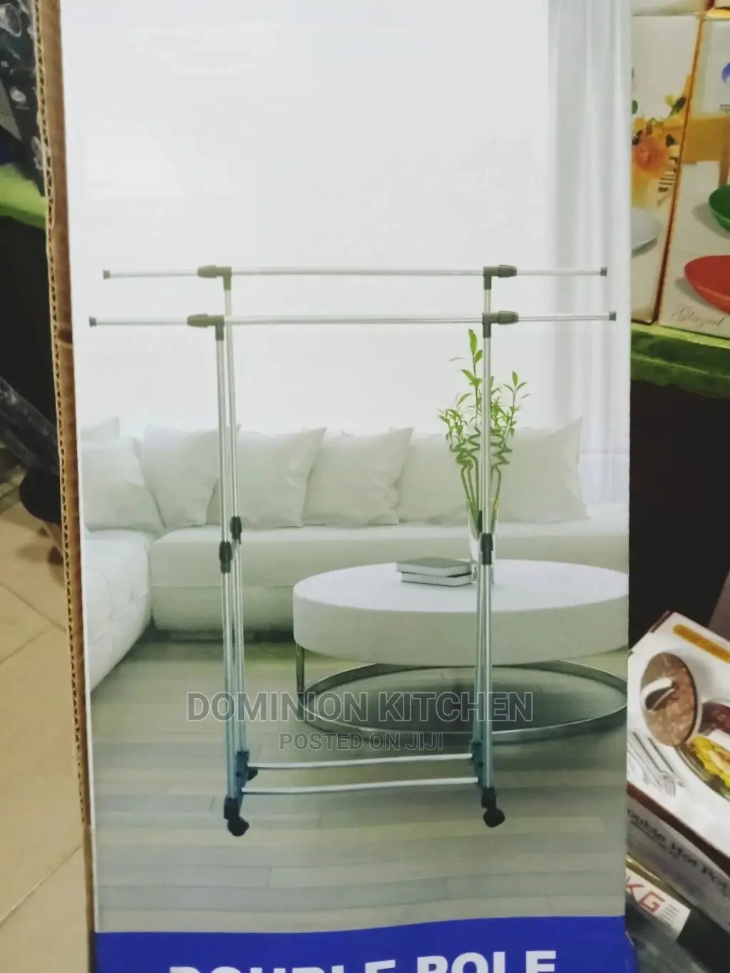 Cloth Hanger/Drying Rack Double Poles + Wheel