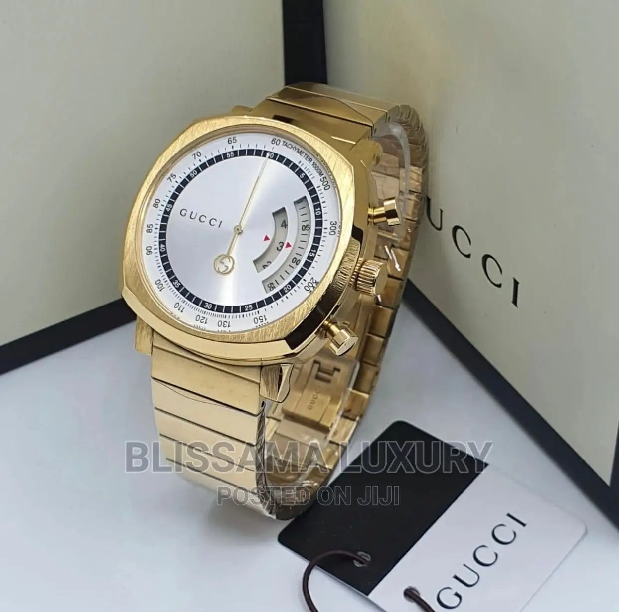 Gucci Chain/Rubber Luxury Men Wristwatch – Stylish, Durable Classy