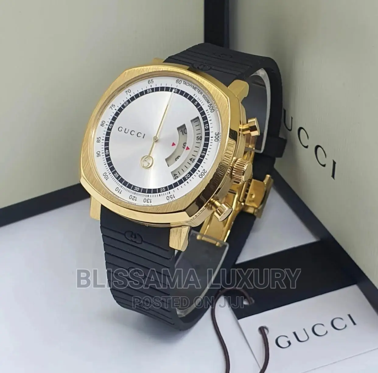 Gucci Chain/Rubber Luxury Men Wristwatch – Stylish, Durable Classy