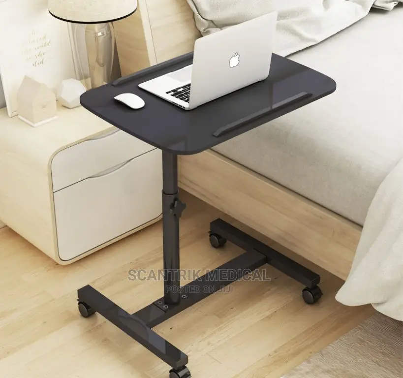 Adjustable Laptop Stand Wood Notebook Table With Wheels