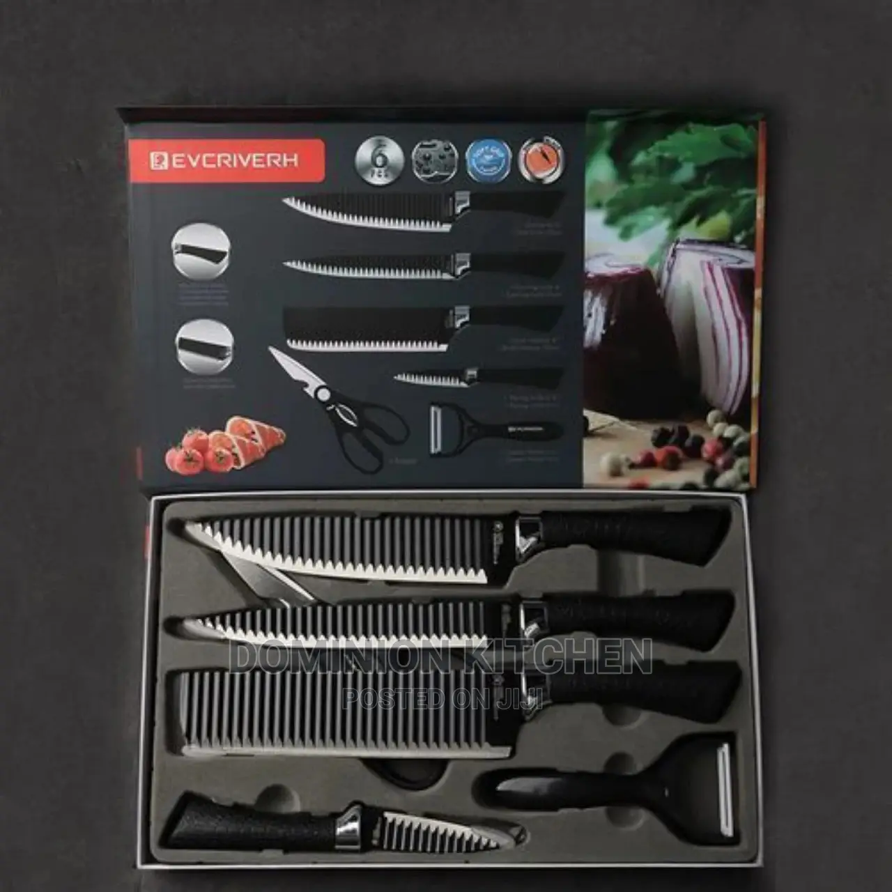 New Set of Kitchen Knives and Kitchen Scissors
