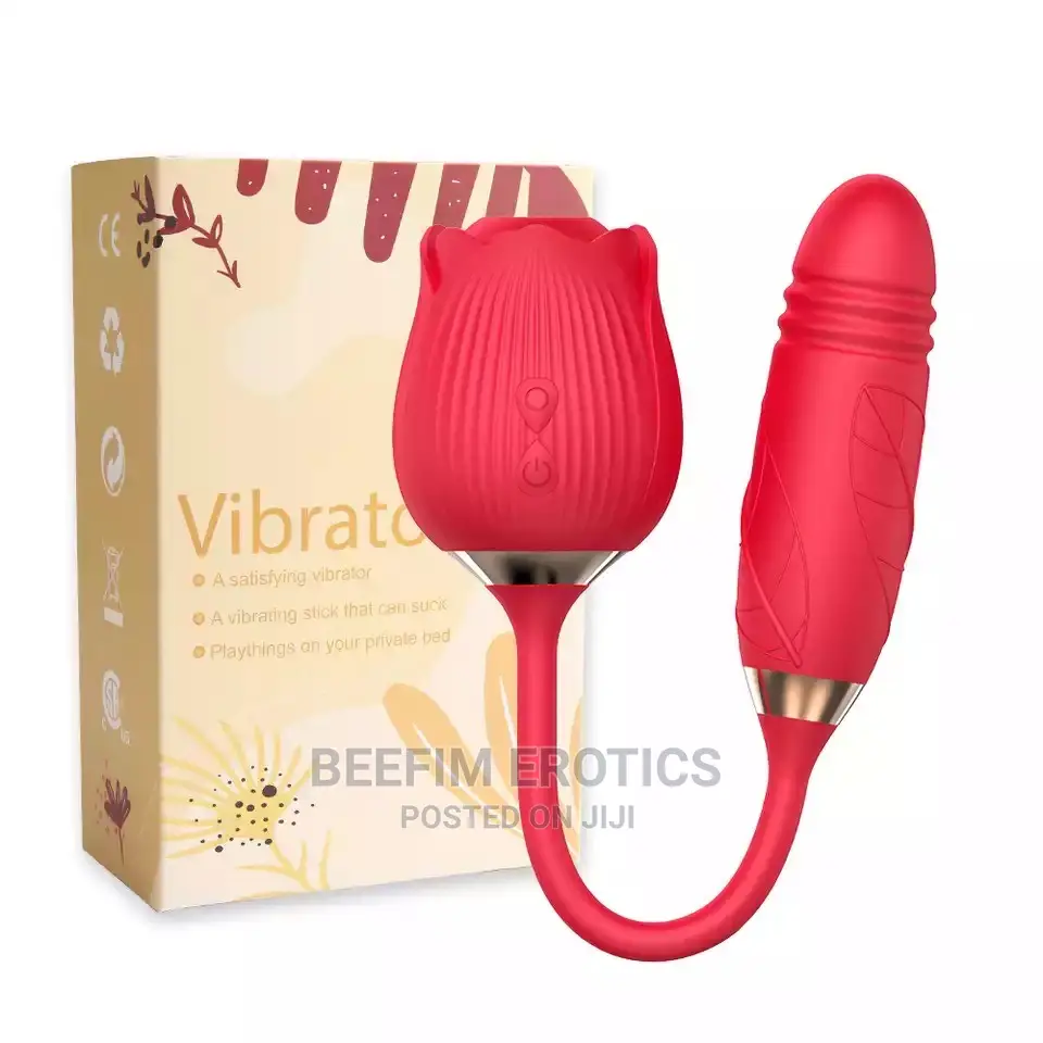 Rose Vibrator Sucker Vibrator With G-Spot Thrusting Dildo