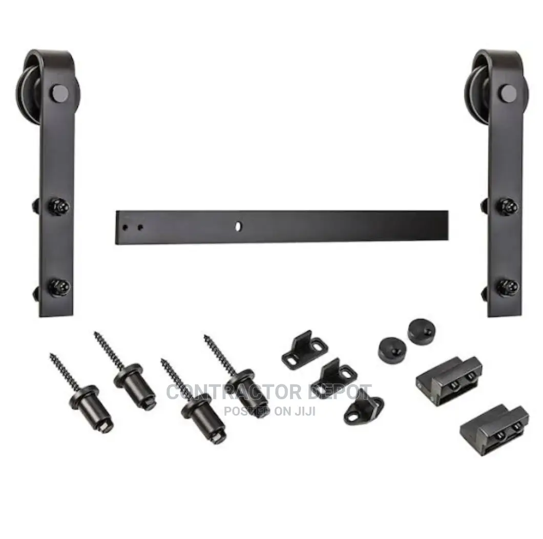 Double Door Sliding Barn Door Hardware Track Kit,