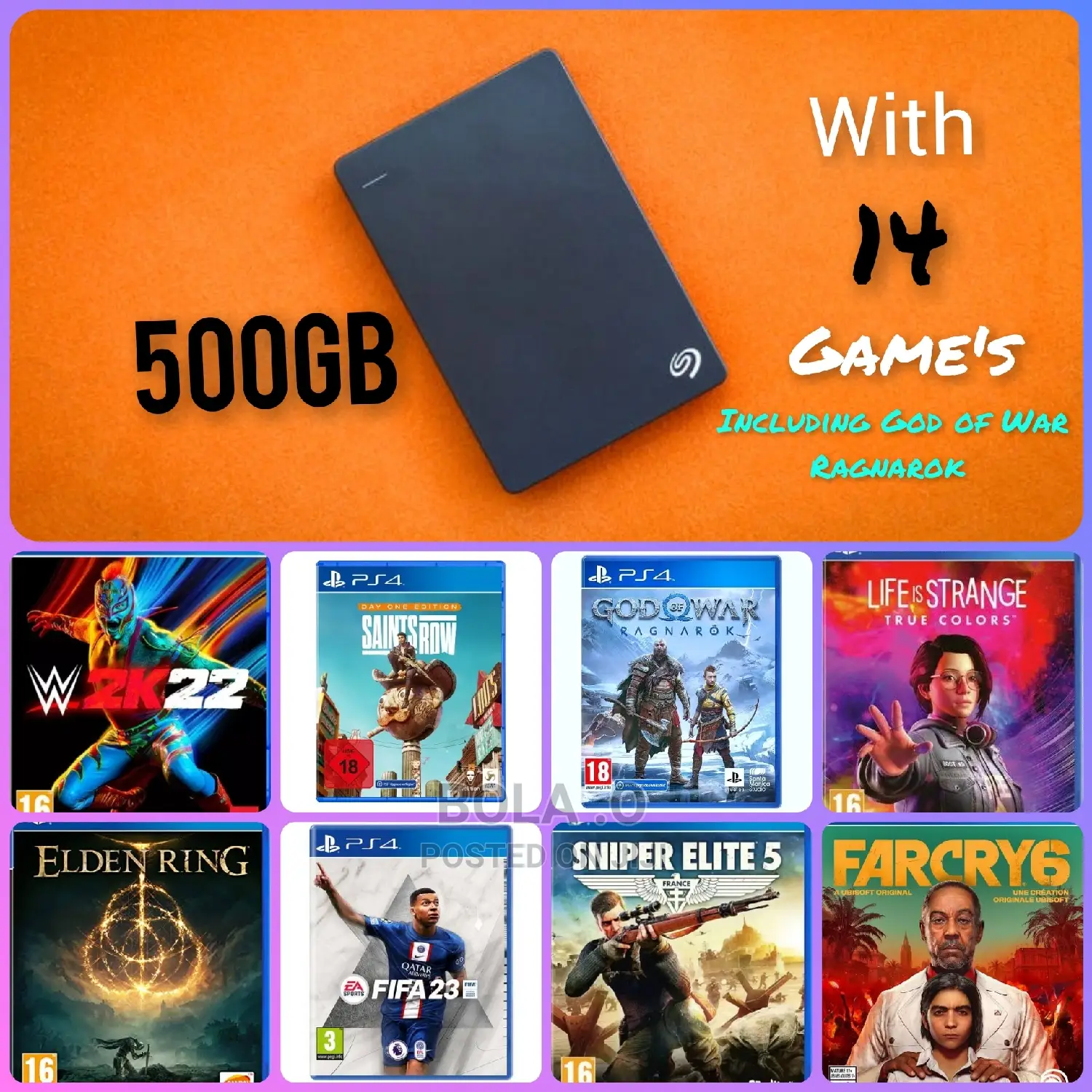 500gb External Hard Drive With Ea Sports Fc 26 13 PKG Game