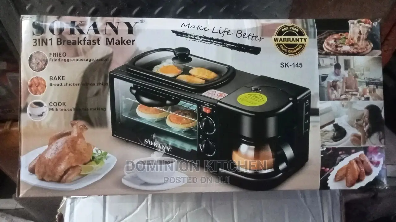 Sokany 3 in 1 Breakfast Maker Machine With Grill-600w