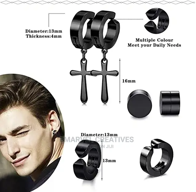 Biker Magnetic Punk Men's Earrings - Silver
