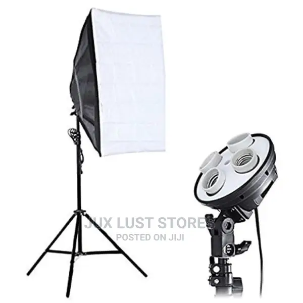 4bulb Soft Box Light With One Tripod Stand