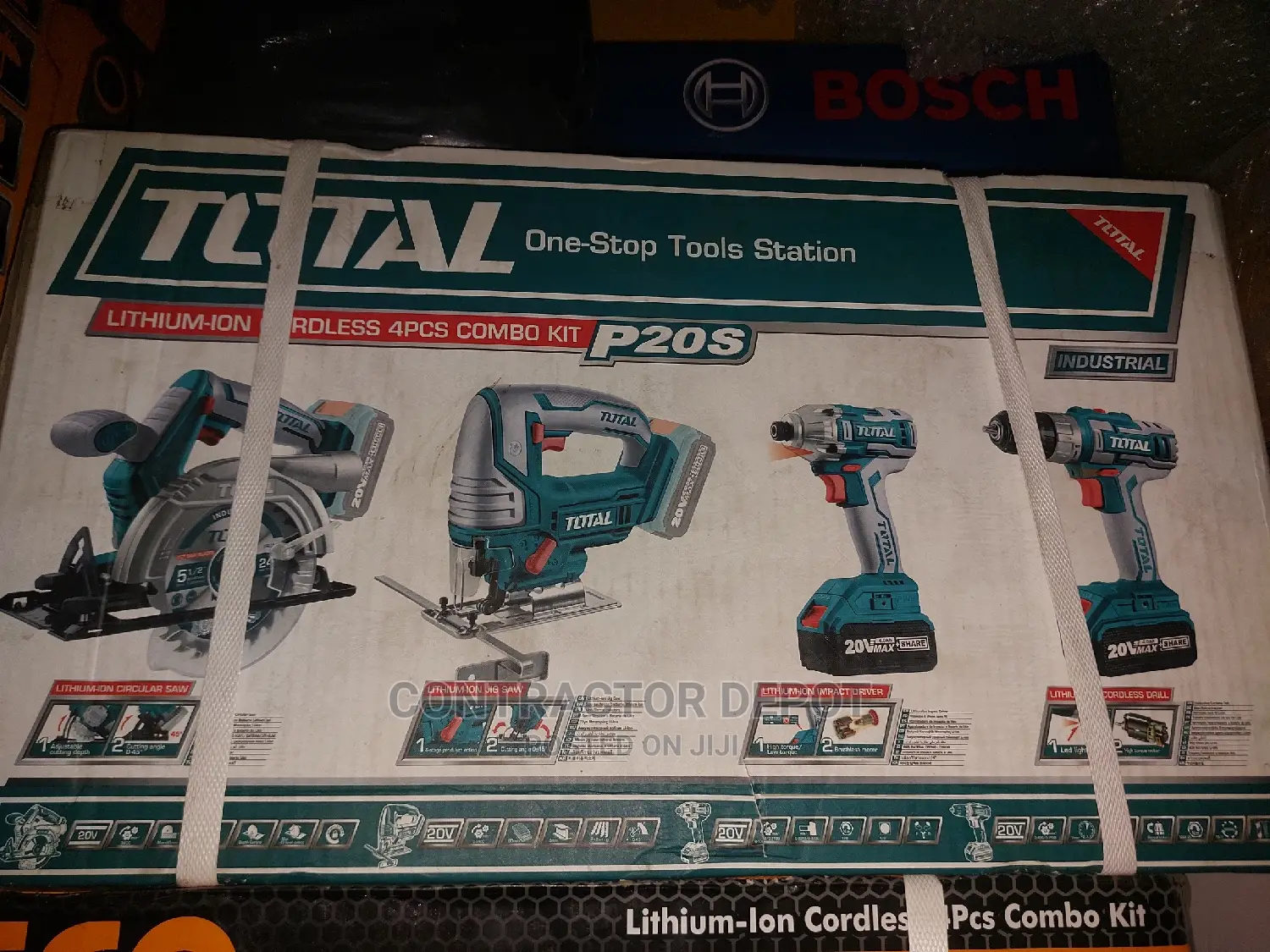 Total Cordless Battery Machine 4pcs Combo Kits 20v 4ah