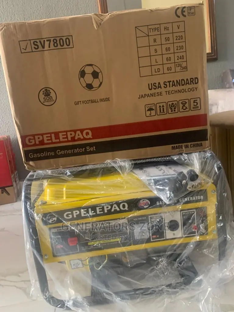 ELEPAQ Sv7800 4.5kva Manual Starting (Yellow Tank) Gasoline Generator.