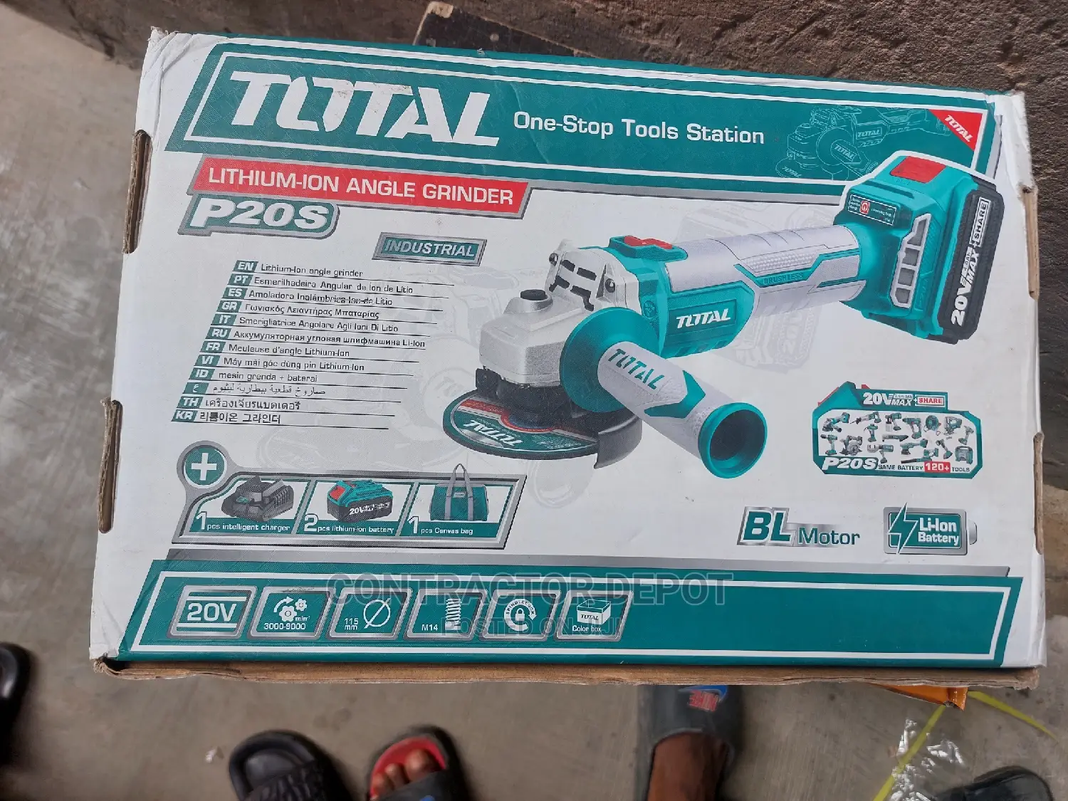 Cordless Angle Grinder With Battery and Charger