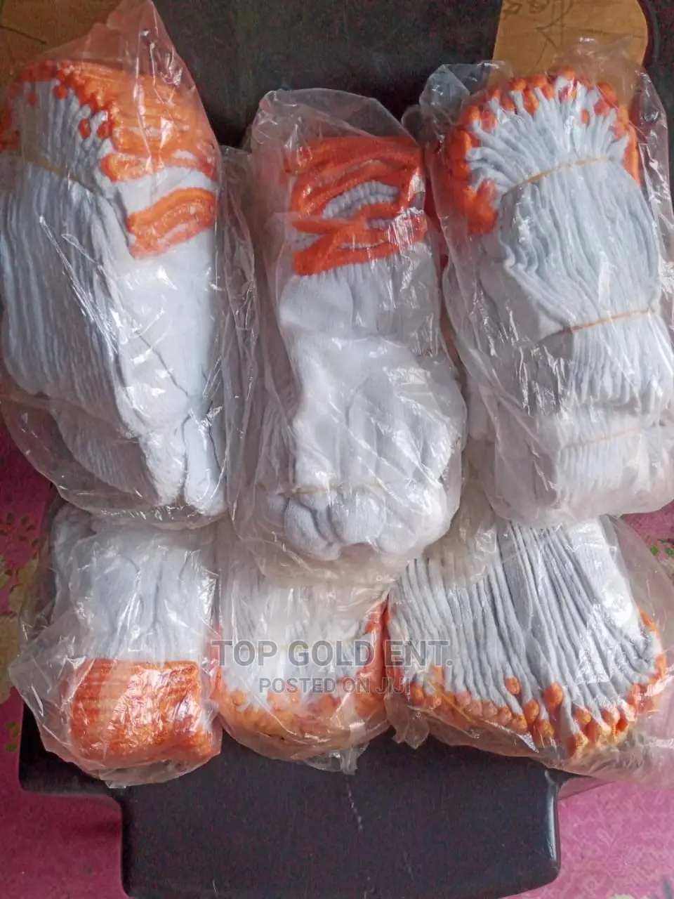 White/Black Cotton Gloves. (Dozen)