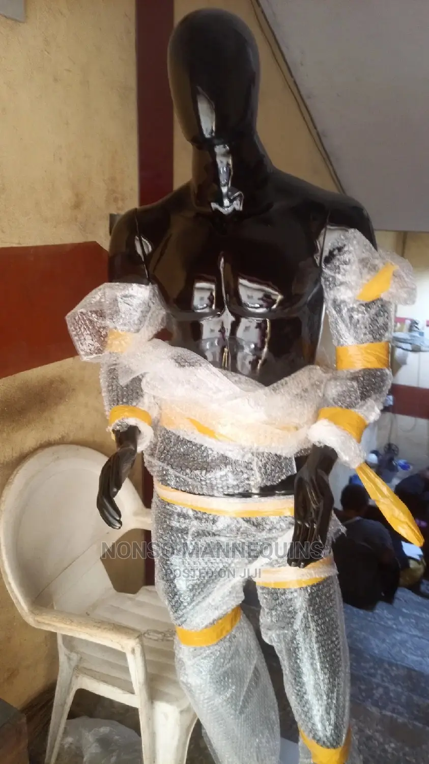 Glossy Black Huge Male Fibre Made In Nigeria Mannequin