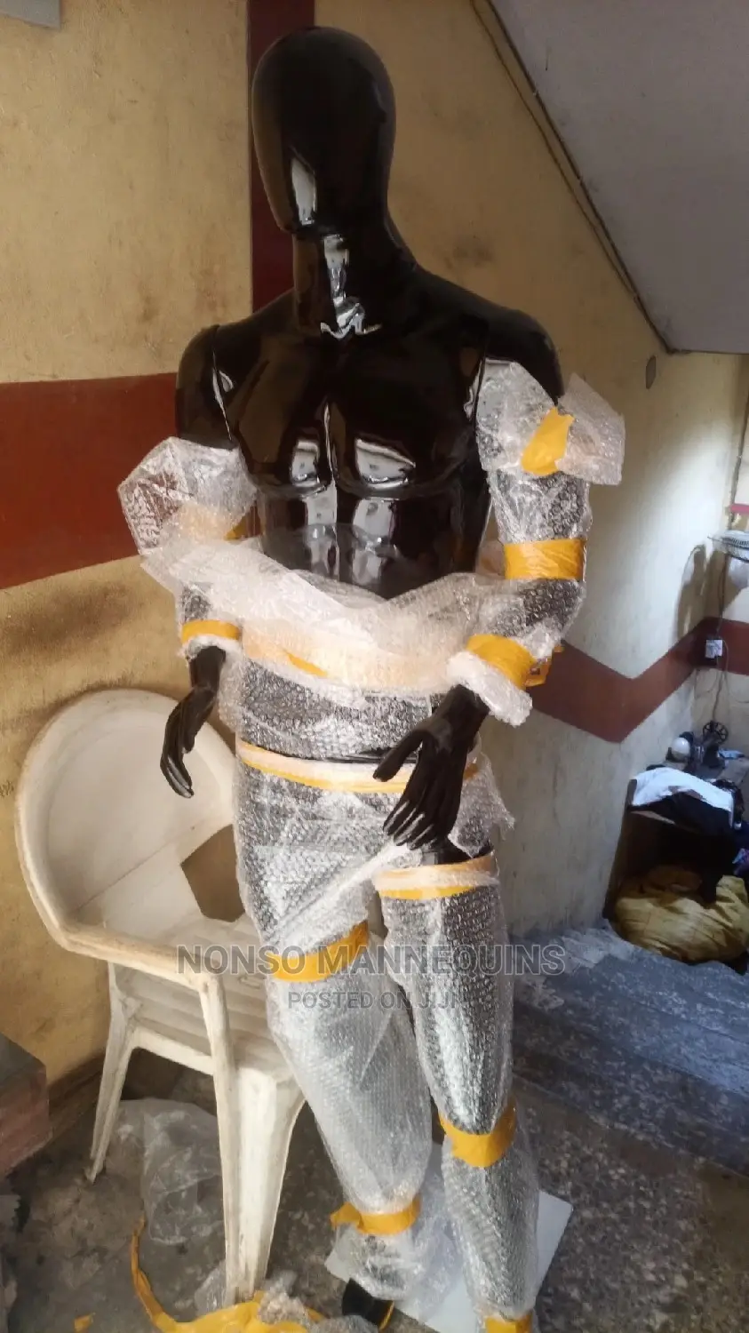 Glossy Black Huge Male Fibre Made In Nigeria Mannequin